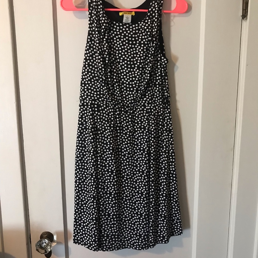 Yellow Star Black and White Polka Dot Dress